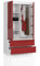 BDW Kleiderschrank mit 2 Türen und 4 Einlegeböden - Kleiderbügel - 2 Schubladen - Oberfläche Glanz - Kleiderschrank für das Schlafzimmer Wohnzimmer Diele - 180x90x51cm - Weiß/Rot