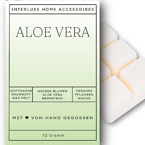 Interluxe Duftwachs Wachsmelt Duft Aloe Vera angenehm duftend Waxmelt 100% pflanzlich Duftwachswürfel Wachs mit Duftöl für Wellness