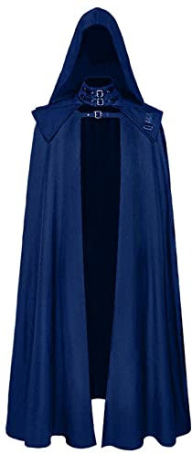 Halloween Kostüm Herren Damen Umhang mit Kapuze - Halloween Kostüm Kapuzenumhang Gothic Mantel Mittelalter Cape Robe für Darth Vader Vampir Tod Zauberer Hexe Cosplay Maskerade Karneval Verkleidung
