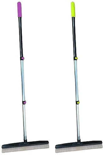 Room Groom Carpet Rake Set (Original and PET) Telescoping 54 Adjustable Handle, Portable Design, Carpet Brush Ideal for Pet Hair, Refreshing High Pile Carpets, Rugs, and Artificial Turf, (Pack of 2)