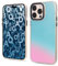 GANGANPRO Case for iPhone XS/X 5.8 Inch Laser Colored Cover Iridescent Bling Protective Soft Silicone Bumper Anti-Scratch PC Back Case
