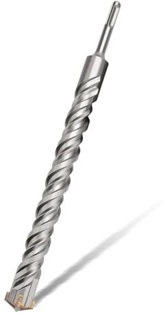 Foret SDS Plus 18 x 310 mm pour marteau perforateur avec 4 tranchants en carbure cémenté, foret à béton, pierre naturelle, mur de brique