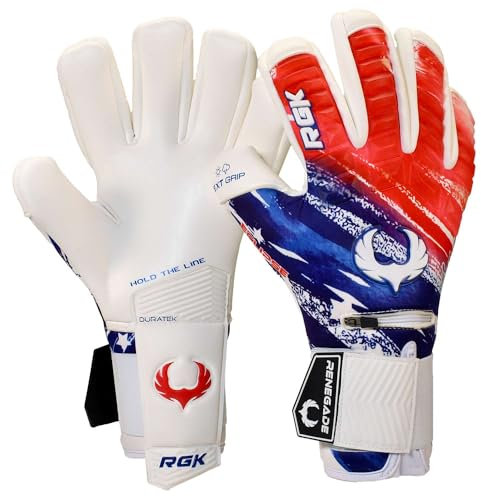 Renegade GK Eclipse Liberty Professionelle Torwarthandschuhe Mit Pro Finger Schutz | 4mm EXT Contact Grip | Rot, Weiß, Blau Fußball Torwart Handschuhe (Größe 11, Manns, WoManns, Neg. Cut, Level 5)