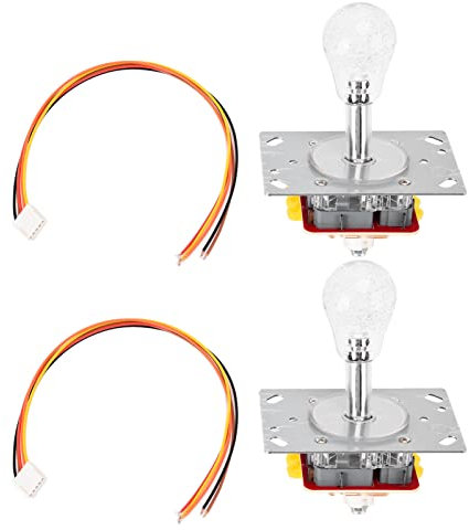 XHTLLO 2 Teiliger Arcade Knopf, Bunter Lichteffekt Joystick Arcade Stick, Empfindliches Arcade Joystick Kit, Joystick Spielekonsole, Klassisches Arcade Zubehör Geschenk