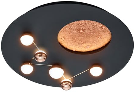 Trio Leuchten LED Deckenleuchte Zodiac 644810132, Metall Schwarz matt, inkl. 42 Watt LED, Switch Dimmer