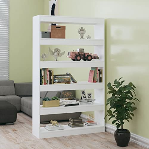 CKioict Eckvitrine Modernes Standregal Wohnzimmermöbel Bücherregal/Raumteiler Hochglanz-Weiß 100x30x166 cmfür Wohnzimmer, Schlafzimmer, Büro