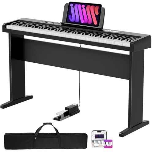 AODSK 88 Key Semi-Weighted Keyboard Digital Piano with 128 Tone,128 Rhythm,20 Demo Song,Piano Lesson,Sustain Pedal
