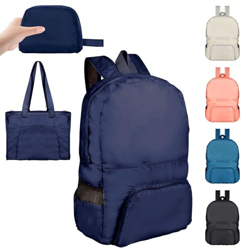 Ultraleichter, faltbarer Rucksack, 25 l, klein, wasserabweisend, langlebig, verstaubar, für Damen und Herren, Outdoor, Camping, Wandern, Reisen, Wandern, Radfahren, Einkaufen, cyan, One size