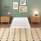 Lutown-Teen White Small Single Bed Frames 2ft6 with Rounded Corner Legs, Heavy Duty Metal Small Single Bed Frame 36 cm High, Noise Free, Easy Assembly