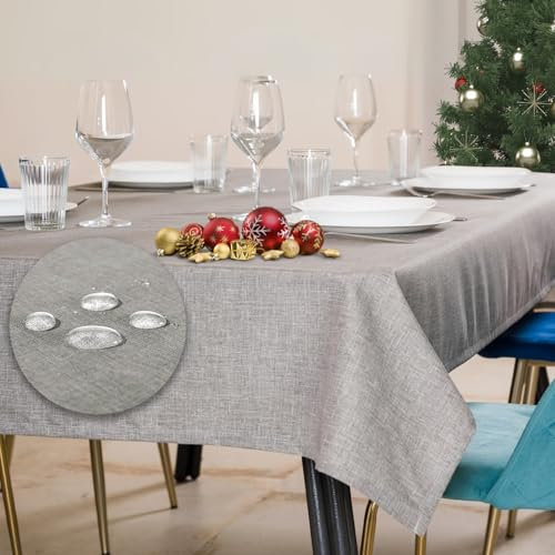 Tischdecke Outdoor Abwaschbar 80x80 Grau Gartentischdecke Tischdecken Wetterfest Wachstuchtischdecke Table Cloth Made in Italy für Den Außenbereich Tischtuch