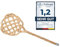 NEUSTANLO | Teppichklopfer in Sonnenform | 3-fädiges Natur Rattan | länglich hell | 75x26 cm | flexibel und robust