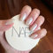 24pcs Almond False Nails - White Pearl Stick on Nails - Oval Short Fake Nails with Glue - 12 Sizes Aurora French Tip False Nails - Full Cover Acrylic Nail with Design Elegant for Women Girls