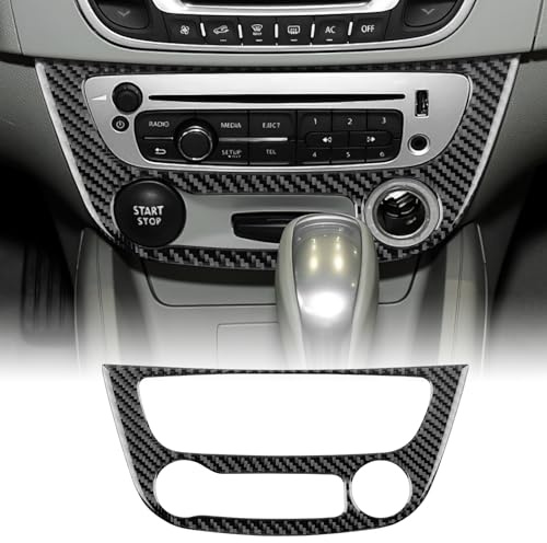 KUNGKIC Für Renault Fluence Megane 3 RS 2009-2015 Kohlefaser Auto Mittelkonsole Aufkleber Dekorative Innenbereich Zubehör Geschenk (Stil A,Schwarz)