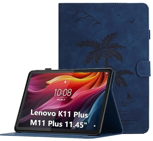Funda para Lenovo Tab K11 Plus / M11 Plus 11.45 Pulgadas PU Cuero Flip Tableta Protectora Carcasa con Cierre Magnético Múltiple Ángulo Soporte Cubierta, Azul Marino