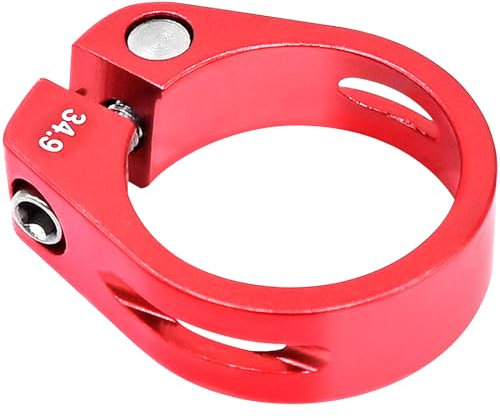 LICQIC 34.9 mm Bike Seat Post Clamp for MTB Bike Road Bike Casual Bike (Red)