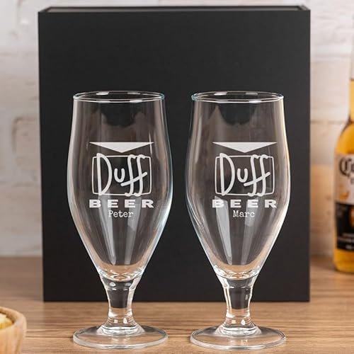 Wanapix | Pack de Cerveza Personalizada + Estuche de Regalo | 50 cl. | Vaso de Cerveza con Nombre | Copas Ecológicas Libres de Plomo | Red beer
