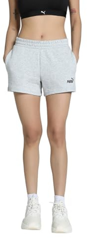 PUMA Womens ESS Small No. 1 Logo 4'' Shorts - Gray XXS