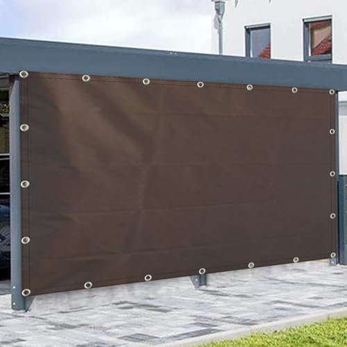 HUXNTN Wasserdichter Schattenstoff mit Ösen, Sonnensegel, Stoffbezug, Dekoration, Sichtschutzzaun, Camping, Zelt, Plane, UV-Block für Außenbereich, Terrasse, Carport, Hinterhof, Pergola