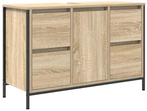 vidaXL Mueble de Lavabo con cajones Roble Sonoma 90x34,5x60 cm, Mueble de Lavabo de baño, Mueble de baño, Mueble de Lavabo, Mueble de Lavabo de baño
