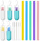 Cabilock Lot De 5 Pailles Réutilisables Avec Nœud Pailleté Pailles Pliables Pailles À Boire En Chaîne Pailles De Voyage Étui À Lunettes Pailles À Boire Réutilisables Transparentes