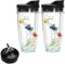 GAESHOW 5 Pieces Blender Cups & Blade Replacement Set, Blender Replacement Parts, 7 Fins Extractor Blade, Ninja Blender Accessories for Ninja Blender