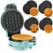 LEHMANN Mini-Waffeleisen mit Wechselplatten, Waffelformen - Kürbis, Lebkuchen, Herz und Klassisch, Mini Waffeleisen mit Antihaftbeschichtung, für Kindergeburtstage und Familienfeiern, Mintgrün