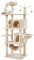 Yaheetech Cat Tree for Indoor Kittys, Large Scratching Post Play Tower Multi-Level Condo Play House Climbing Tree with 3 Removable Teaser Sticks, Hammock, Basket, Pet Furniture Beige