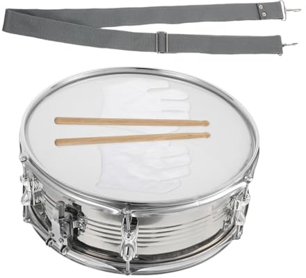 VANZACK Marschtrommel Snare-drum mit Gurt für Bands und Veranstaltungen Musikinstrumentenset Inklusive Drumsticks für Erwachsene und Marching-kapellen
