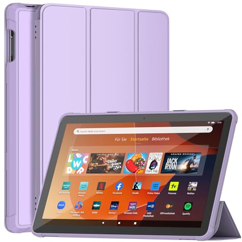 Sonlaryin Lightweight Smart Trifold Stand with Soft TPU Case, Compatible with iPad -Lilac