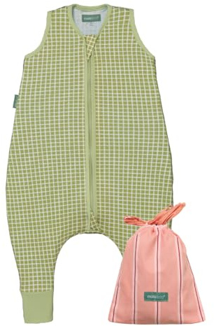 molis&co - Baby Schlafsack mit Füßen 0.5 TOG - Sommerschlafsack für Jungen - Kinder Babyschlafsack mit Beinen - 100% Baumwolle (Oeko-TEX 100), Premium Qualität - Pistacchio (70 cm)