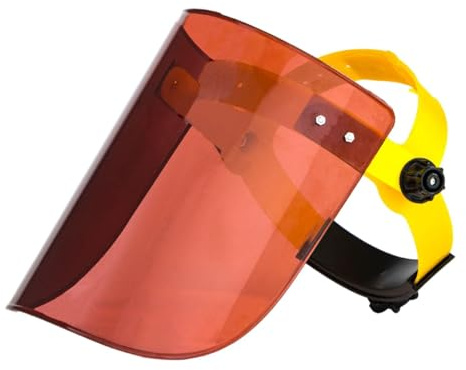 Generic Gesichtsschutzschirm Anti Aufprall Gesichtsschutz Schild Schutzvisier mit Verstellbarem Kopfband Pp Material Flexible Anwendung für Gartenarbeit Küche, Braun