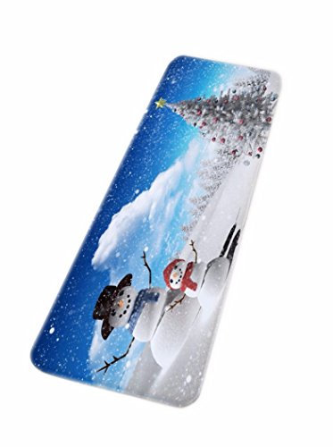 A.Monamour Badematten Badteppiche Badvorleger Weihnachten Feiertag Thema Winter Jahreszeit Weiß Schnee Schneemann Print Flanell Gummi Backing Badezimmer Matte Teppiche Für Kinder Dusche Bad Sicherheit