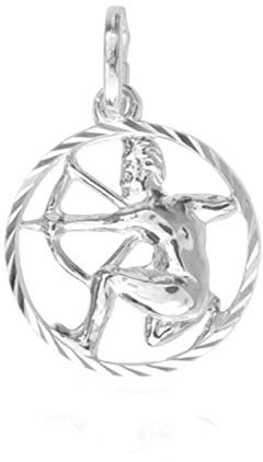 MyGold MOD-07068 - Ciondolo a forma di segno zodiacale in argento sterling 925 (senza catena), rotondo, Ø 12 mm e Argento, colore: Sagittario, cod. A-07068-S912-Sch