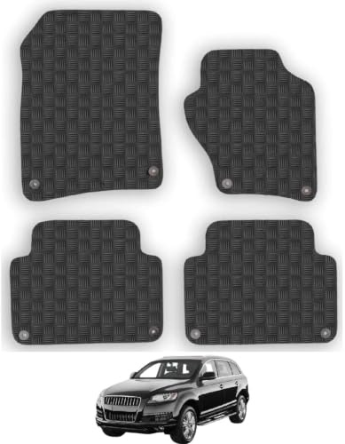 Audi Q7 (2006-2015) 3mm Rubber Car Mats | Tailored Fit Durable Floor Mats Full Coverage Protection Waterproof Accessories Easy Clean Anti Slip Made in the UK