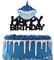 Shark Happy Birthday Glitter Cake Topper for Ocean Theme Party Baby Shower Party