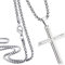 555Jewelry Edelstahl Kreuz Halskette Anhänger für Damen und Herren 40,6–66 cm Kastenkette, 22 Inch- cm, Edelstahl, Kein Edelstein