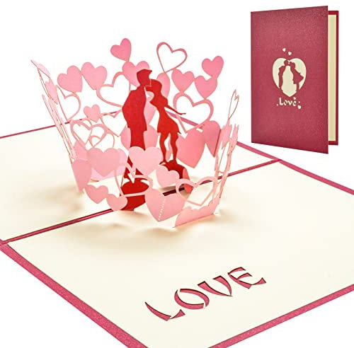 AIBAOBAO hochzeitskarte pop up Liebe, Karte Hochzeit Glückwunschkarte 3D, Valentinskarte Geschenk für sie ihn, Grußkarten für Hochzeitstag, Hochzeitsgeschenk Einladungen Grüße, Geburtstage Partys
