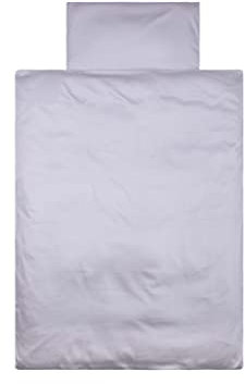 YENGAS Kinder-Bettwäsche-Set mit Reißverschluss 100x135 cm, einfarbig, 100% Baumwolle Renforcé (Oeko-TEX), 2 Teilig, kuschelig weicher Baby Bettbezug und Kissenbezug 40x60cm, Unisex, Grau