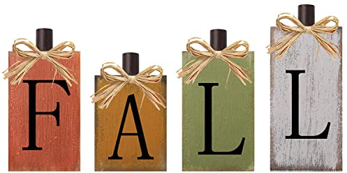 Fall Decorations for Home Thanksgiving Signs Wooden Table Sign Vintage Farmhouse Block Sign Harvest Fall Autumn Home Decor