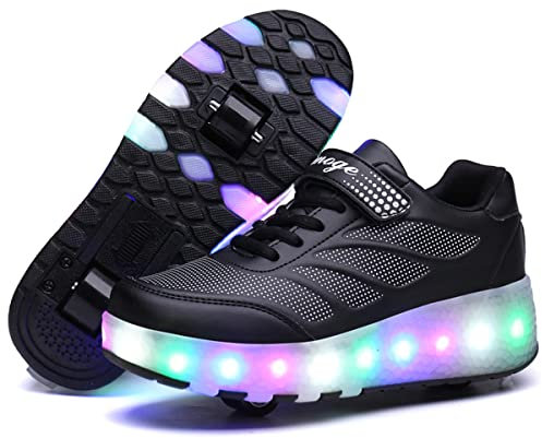Schuhe mit Rollen für Mädchen und Jungen Kinder Roller Schuhe Farbwechsel Led Shoes with Wheels Kinderschuhe mit Licht Leucht Skate Sneakers Unisex Kinder