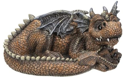 Pacific Giftware Figura de drag n tumbado con cuenco | Decoraci n de jard n de fantas a