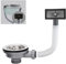 ZINGKING Kitchen Sink Waste Kit with Overflow, 114mm Stainless Steel Kitchen Sink Overflow Kit, Square Interface (Square)