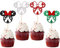 24 Stück Christmas Mouse inspiriert Cupcake Toppers Glitter Schneeflocke Maus Weihnachten Cupcake Picks Frohe Weihnachten Thema Neujahr Urlaub Party Kuchen Dekorationen Zubehör