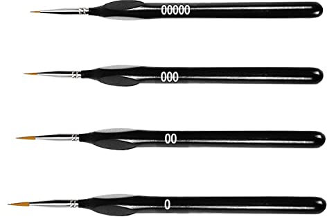 Fine Detail Paint Brushes Set, 4PCS Professional Small Artist Paint Brushes Thin Small Artist Paint Brush for Fine Detailing Acrylic Watercolor Oil Painting Line Drawing Scale Model Painting