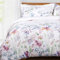 Lanqinglv 2er Set Bettwäsche 135x200 cm Weiß Lila Blätter Blumen Muster Pflanzen Wende Bettwäsche 135x200 4 Teilig Bunt Microfaser 2 Bettbezug mit Reißverschluss und 2 Kissenbezug 80x80 cm