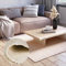 MY-RUG Handgemachter Fleckerlteppich aus recyceltem Material beige, 230 x 160 cm - EIN handgewebter Flickenteppich Küchenteppich