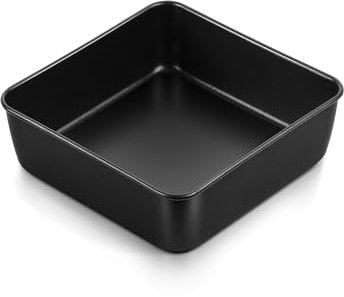 TEAMFAR Kuchenform, Quadratisch Auflaufform aus Edelstahlkern mit Antihaftbeschichtet, Eckig Brownie Backform für Lasagne Brownie Kuchen, Gesund, Leicht zu reinige, 15,9cm