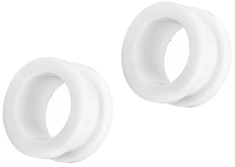 Decentraland 2 Stück Weiß Acryl Dual Ausgestellt Ohrstöpsel Tunnel Piercing-Schmuck 2g(6mm)