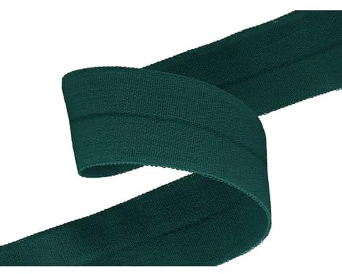 Falzgummi 100m Faltgummi 20mm hochelastisch Faltgummi Schrägband Saumband Farbwahl, Farbe:109 - petrol