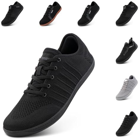 Hitmars Chaussures Pieds Nus Homme Barefoot Femme Extérieur Trail Running Antidérapant Minimalistes Barefoot Shoes Unisexe N3 Nior 45EU